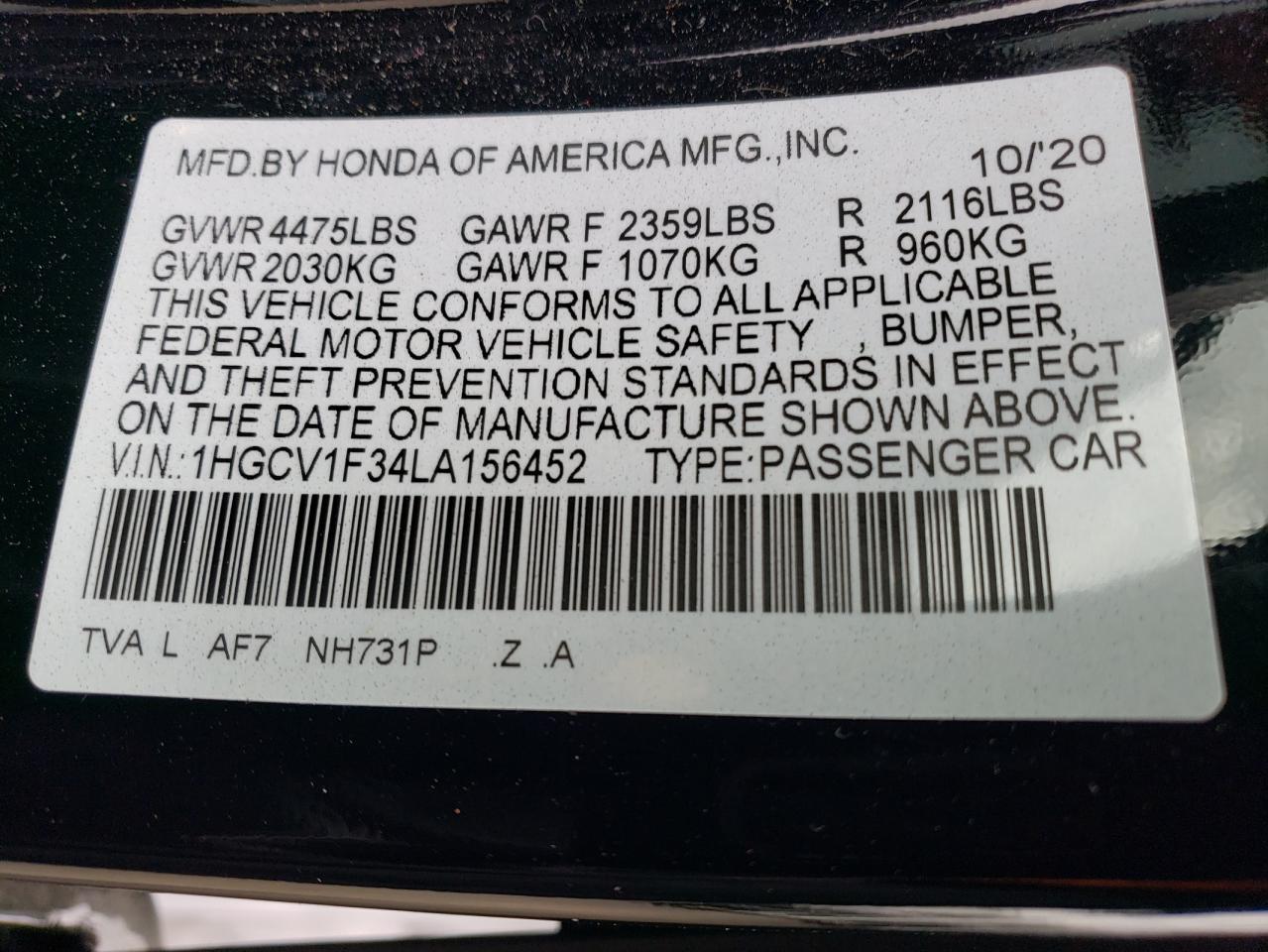 2020 Honda Accord - Image 15