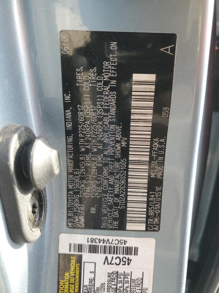 5TDZA22C96S521005 2006 Toyota Sienna Xle