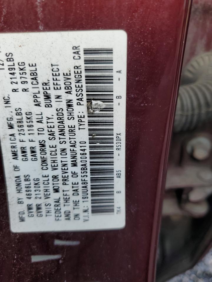 19UUA8F55BA006410 2011 Acura Tl