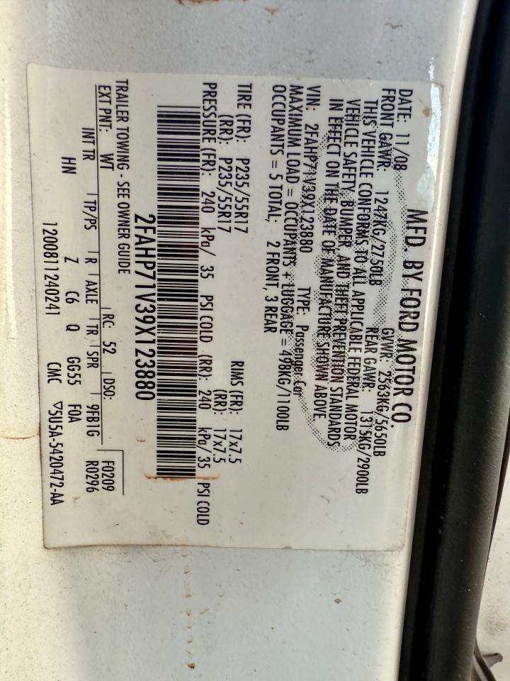 2009 Ford Crown Victoria Police Interceptor VIN: 2FAHP71V39X123880 Lot: 78748074