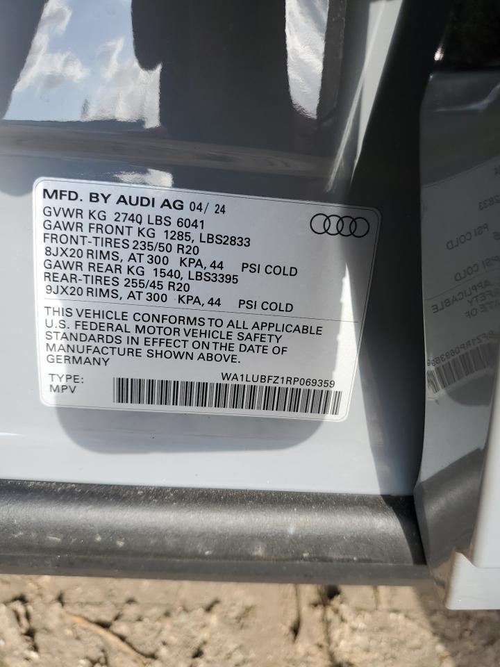 WA1LUBFZ1RP069359 2024 Audi Q4 E-Tron Premium Plus