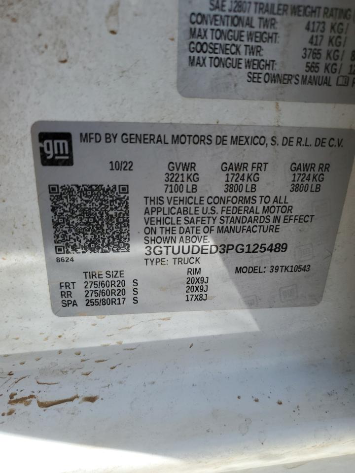 3GTUUDED3PG125489 2023 GMC Sierra K1500 Slt