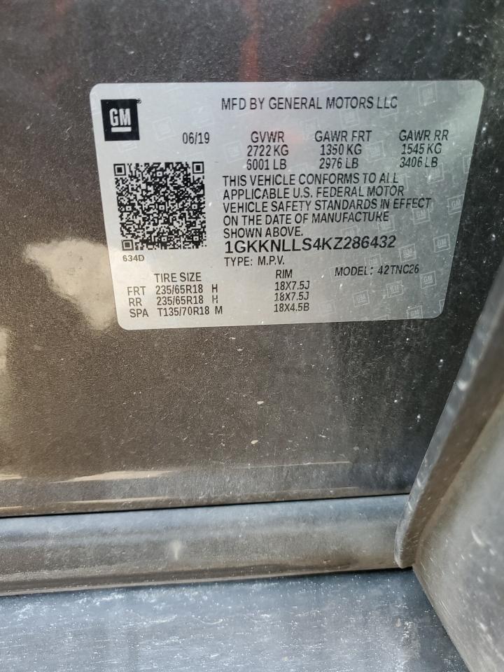 1GKKNLLS4KZ286432 2019 GMC Acadia Sle