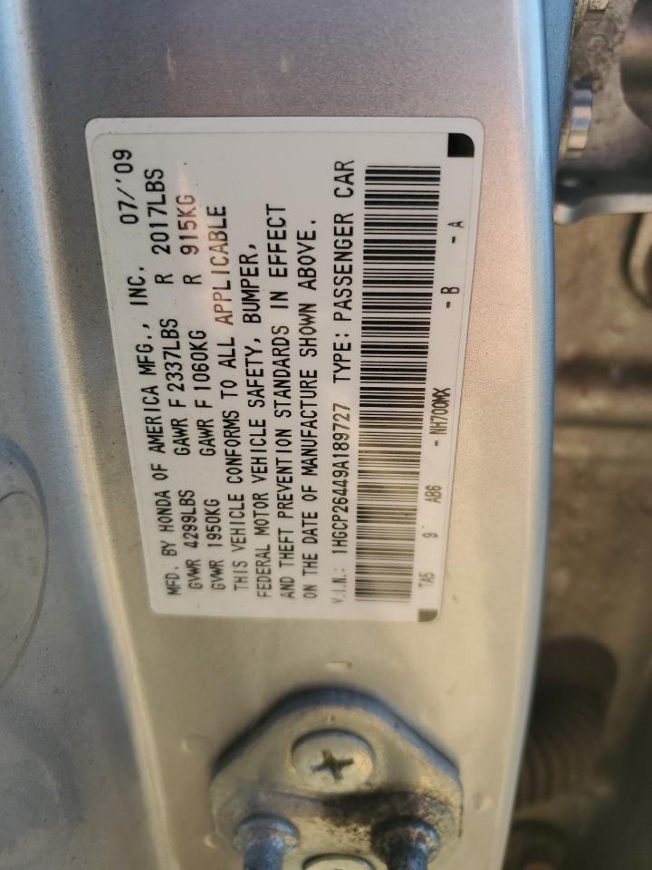 1HGCP26449A189727 2009 Honda Accord Lxp