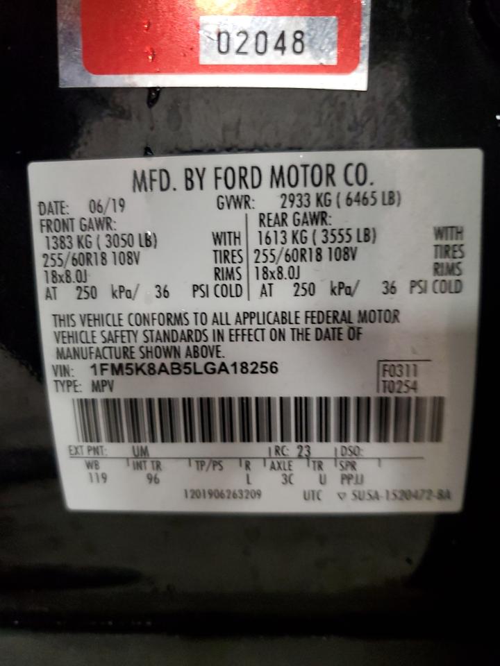 2020 Ford Explorer Police Interceptor VIN: 1FM5K8AB5LGA18256 Lot: 78608714