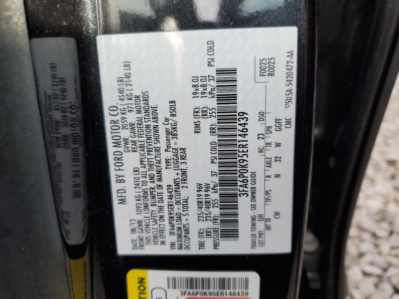 2014 Ford Fusion Titanium VIN: 3FA6P0K95ER146439 Lot: 56701495