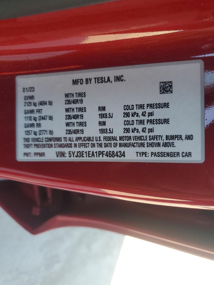 2023 Tesla Model 3 VIN: 5YJ3E1EA1PF468434 Lot: 74127924