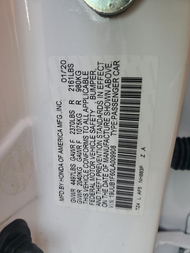 2020 Acura Tlx Technology VIN: 19UUB1F60LA009908 Lot: 74950394