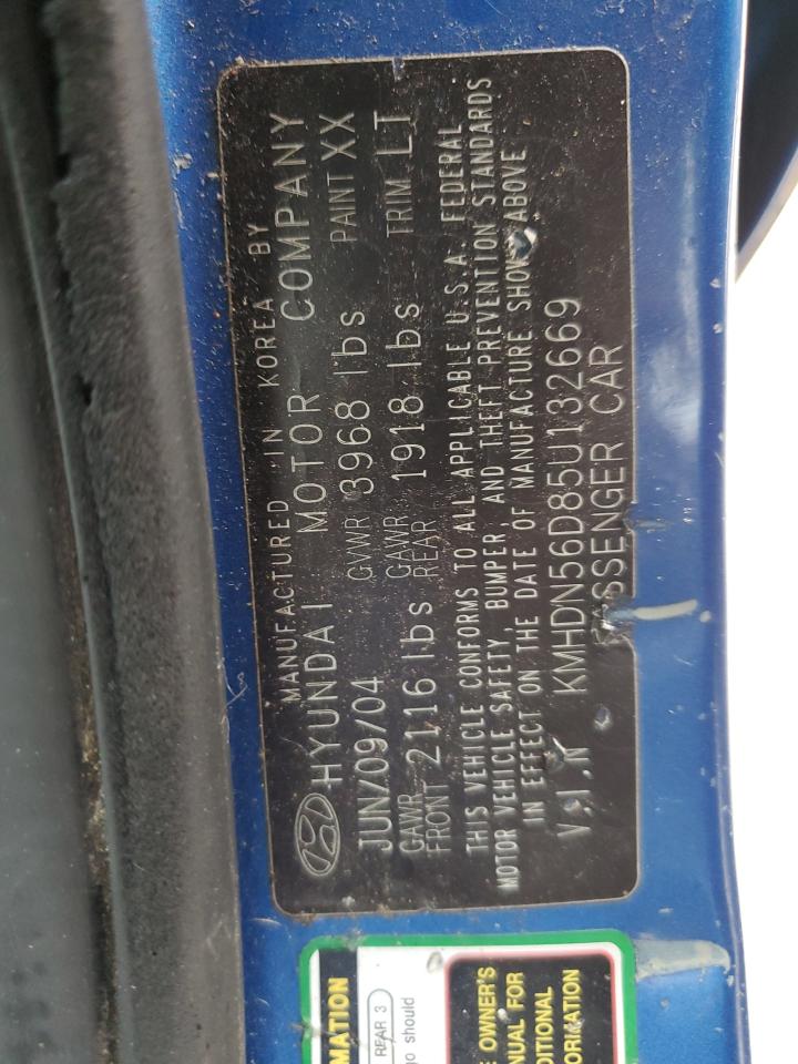 2005 Hyundai Elantra Gls VIN: KMHDN56D85U132669 Lot: 73764934