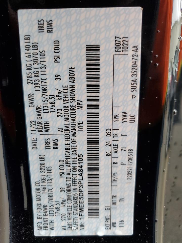 2023 Ford Bronco Base VIN: 1FMEE5DP3PLA84105 Lot: 74380334