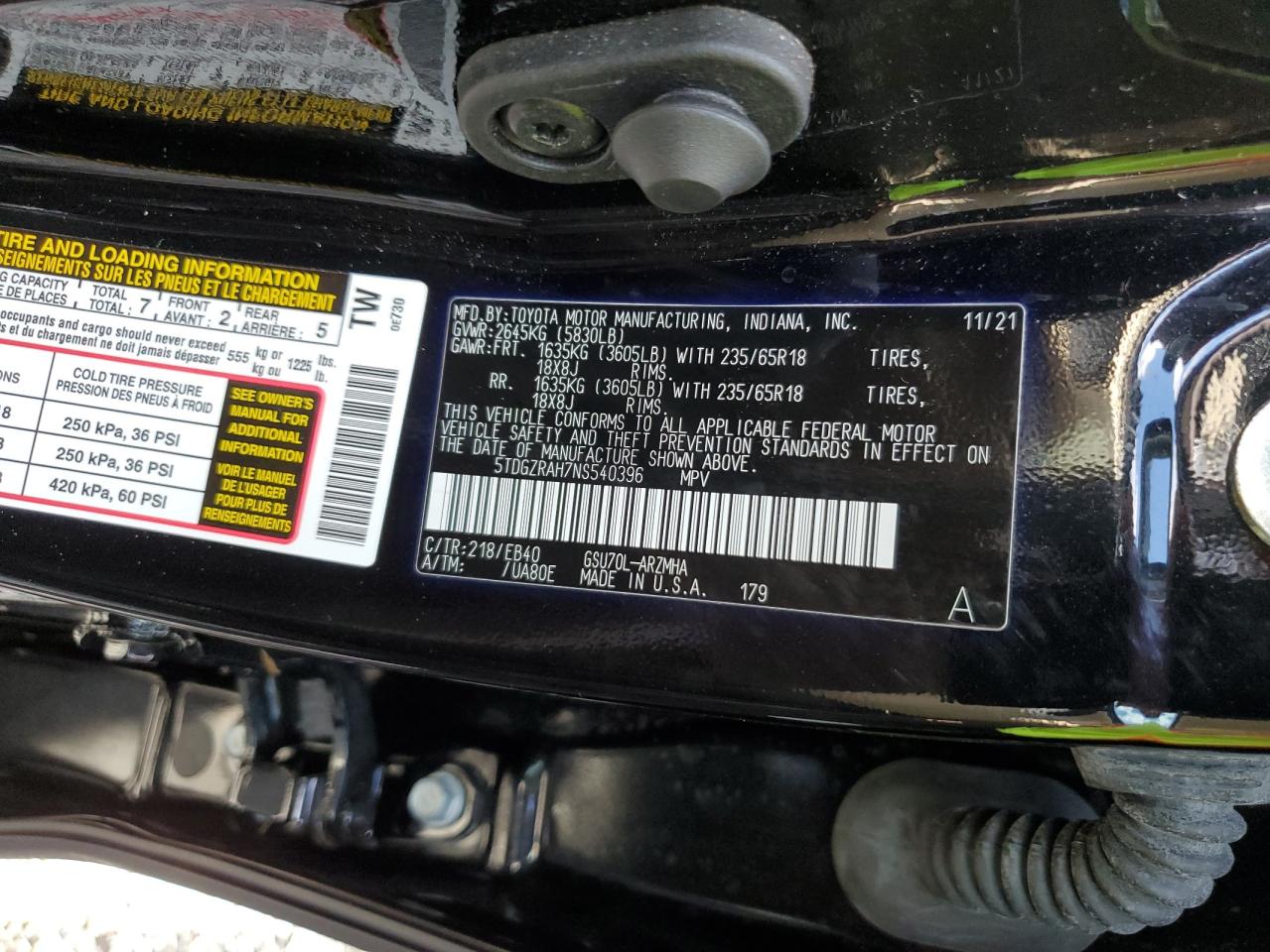 5TDGZRAH7NS540396 2022 TOYOTA HIGHLANDER - Image 14