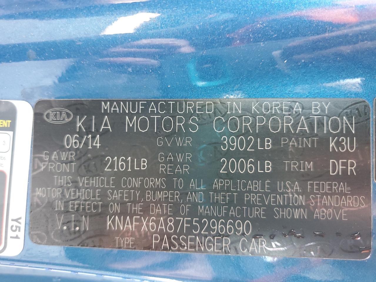 KNAFX6A87F5296690 2015 Kia Forte Ex