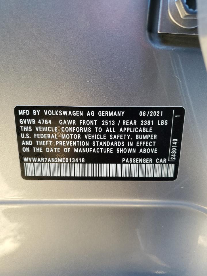 WVWAR7AN2ME013418 2021 Volkswagen Arteon Se