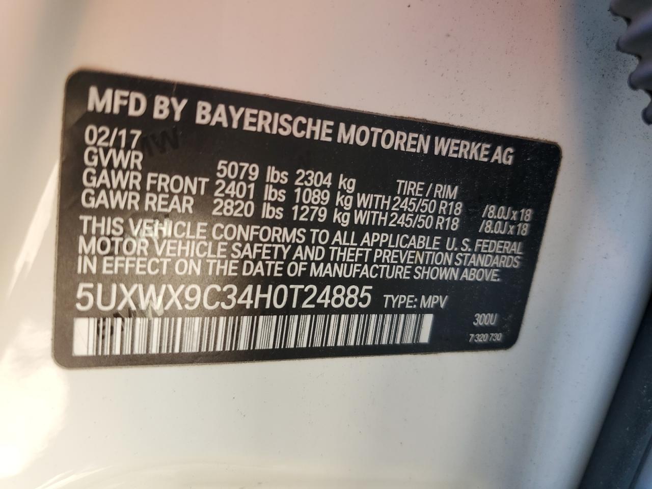 5UXWX9C34H0T24885 2017 BMW X3 - Image 14