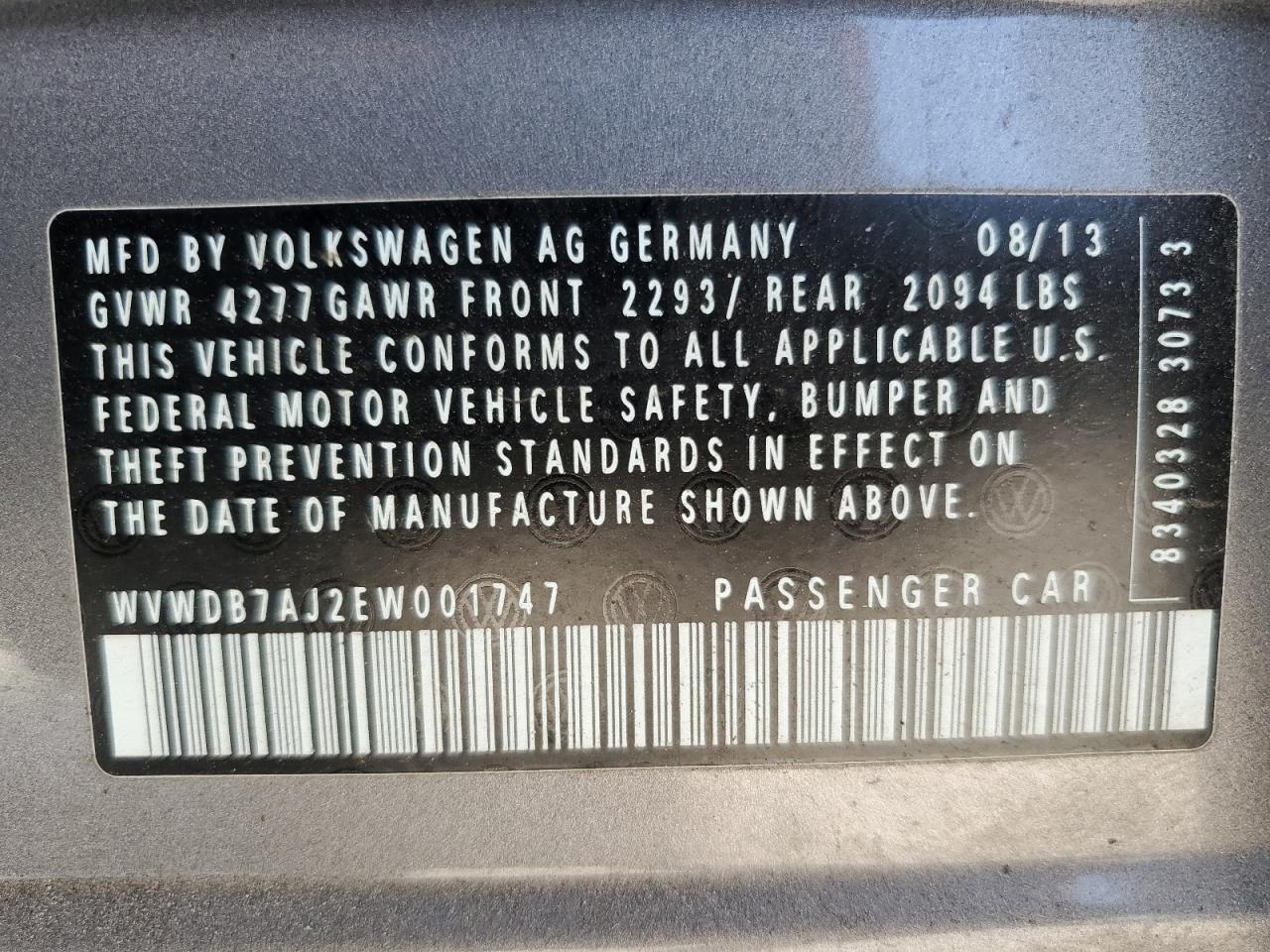 WVWDB7AJ2EW001747 2014 Volkswagen Golf