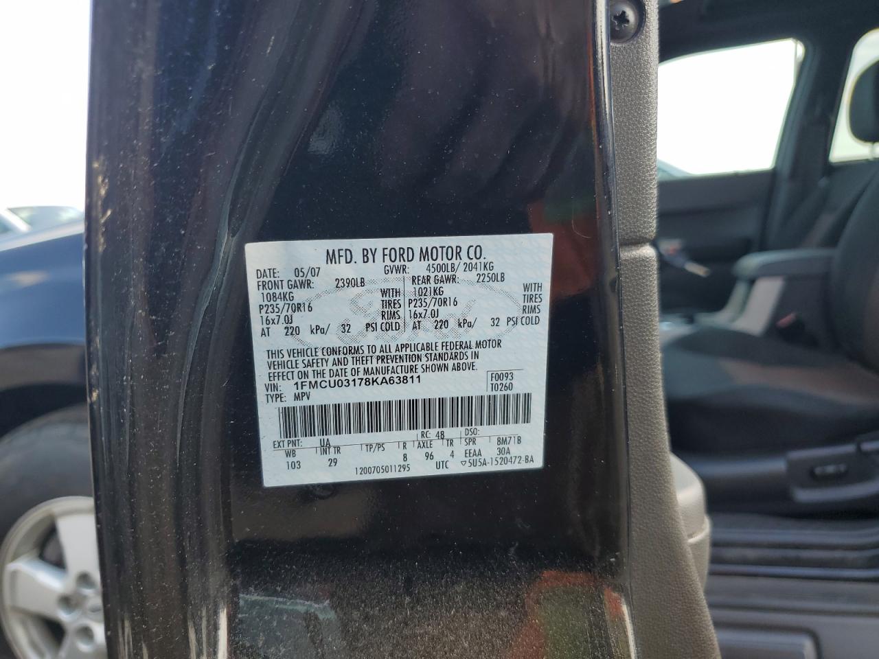 1FMCU03178KA63811 2008 Ford Escape Xlt