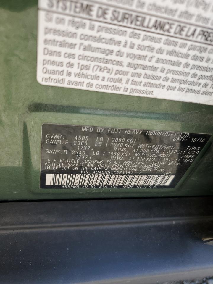 2011 Subaru Outback 2.5I Premium VIN: 4S4BRBCC5B3357977 Lot: 73158614