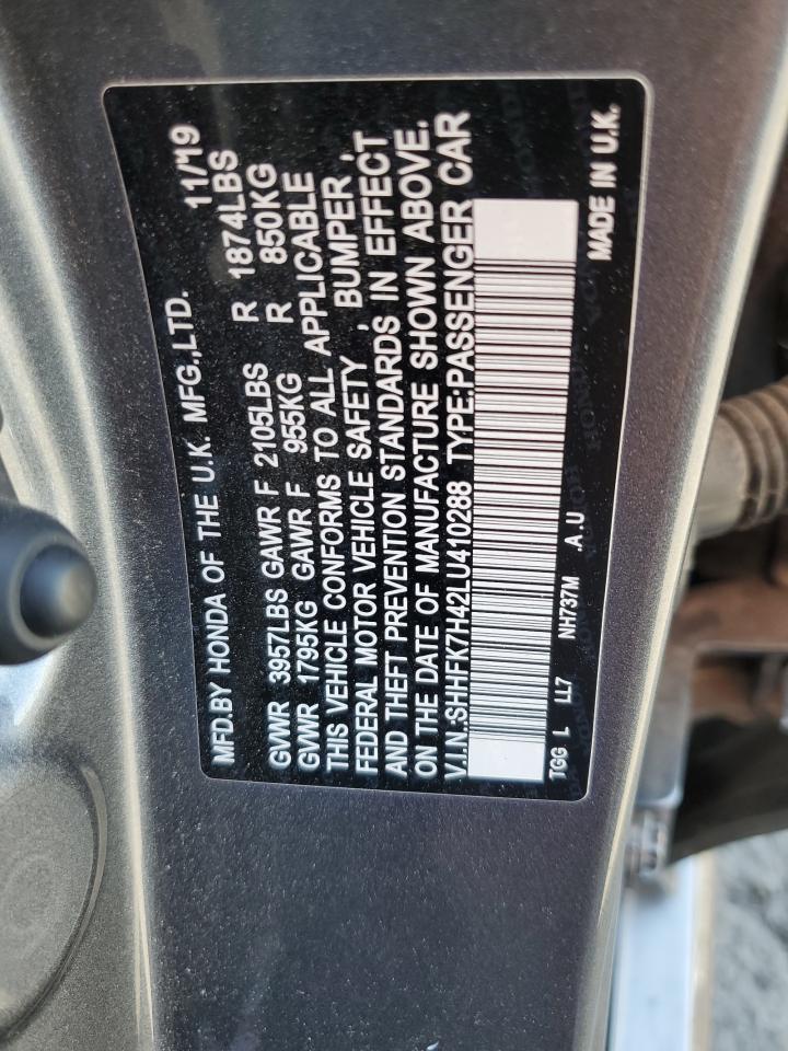 SHHFK7H42LU410288 2020 Honda Civic Sport