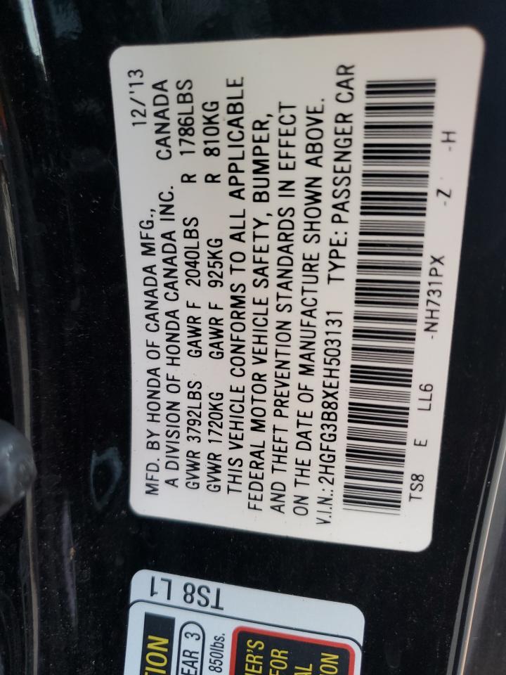 2HGFG3B8XEH503131 2014 Honda Civic Ex