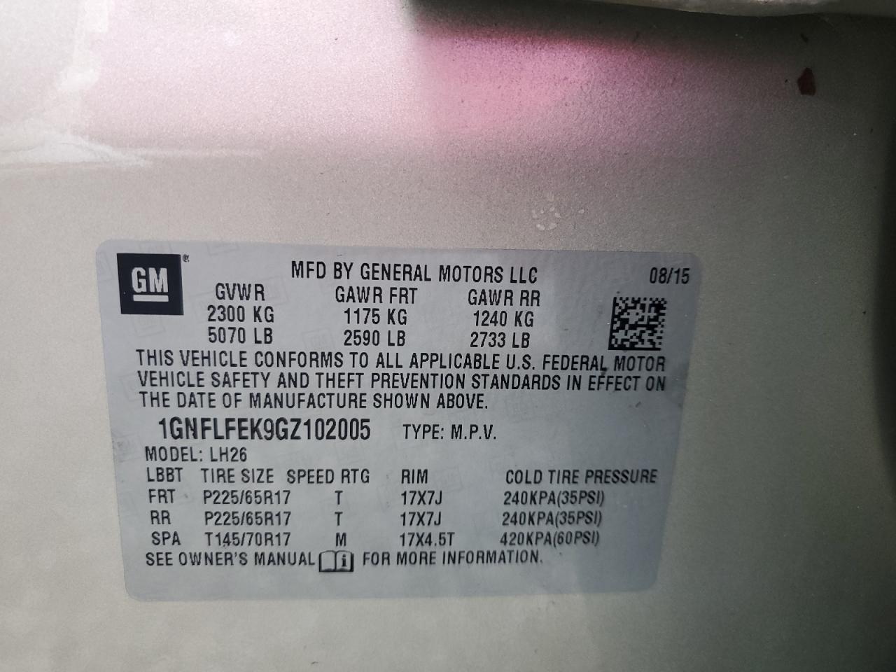 1GNFLFEK9GZ102005 2016 CHEVROLET EQUINOX - Image 14