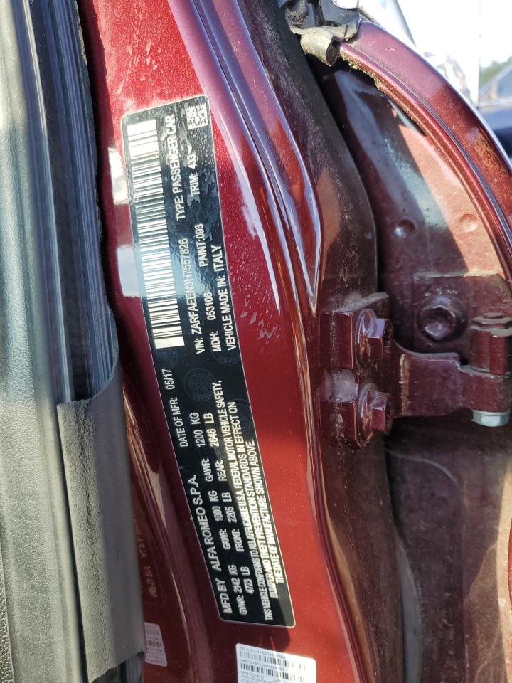 2017 Alfa Romeo Giulia Ti Q4 VIN: ZARFAEEN3H7557826 Lot: 74669914