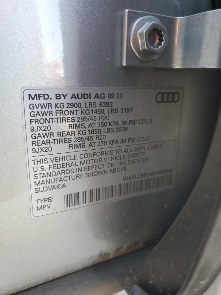 2024 Audi Q7 Premium Plus VIN: WA1LCBF74RD003858 Lot: 73796074