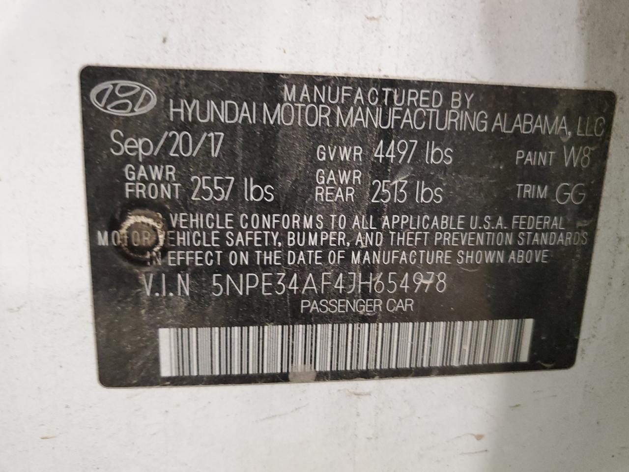 5NPE34AF4JH654978 2018 Hyundai Sonata Sport