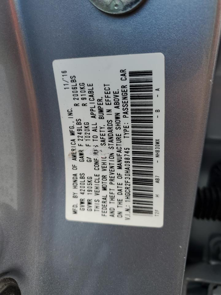 1HGCR2F30HA098745 2017 Honda Accord Lx