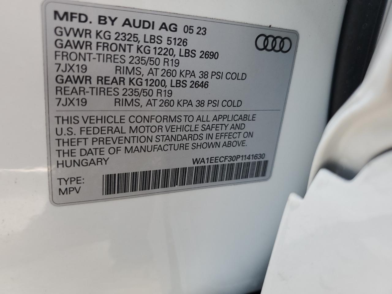 2023 Audi Q3 Premium Plus S Line 45 VIN: WA1EECF30P1141630 Lot: 74588814