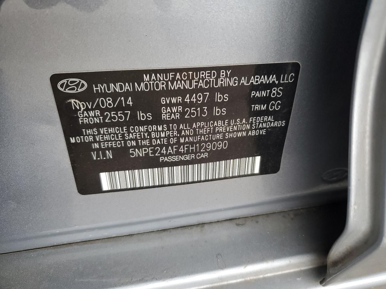 5NPE24AF4FH129090 2015 Hyundai Sonata Se