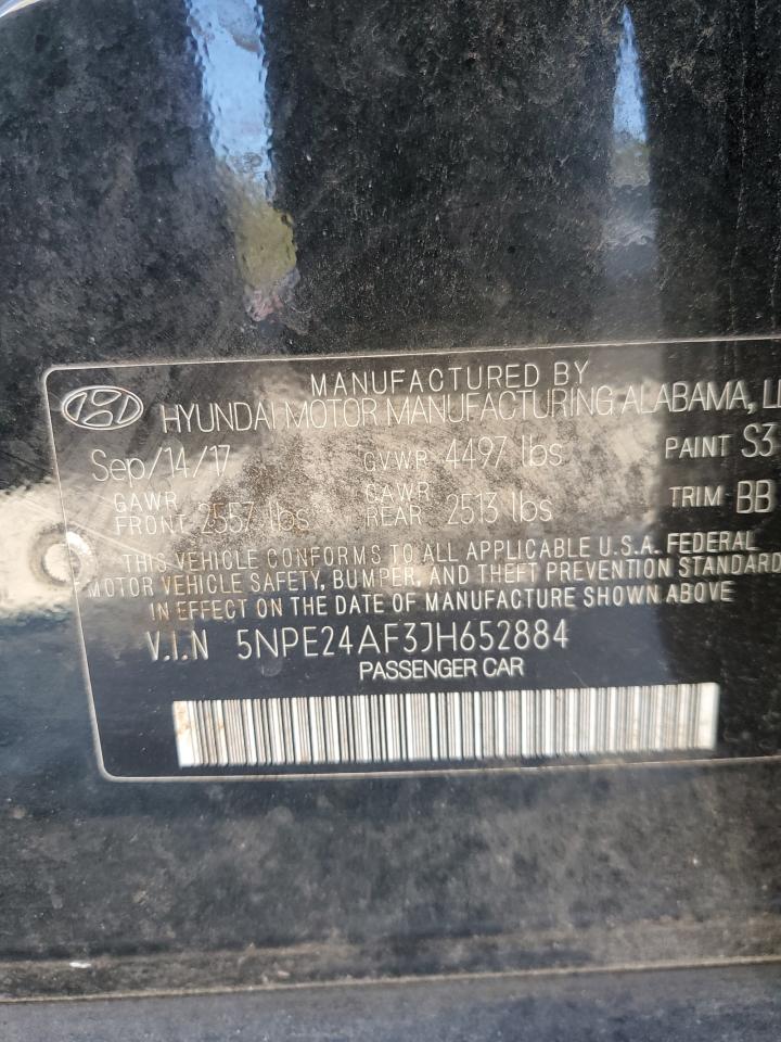 5NPE24AF3JH652884 2018 Hyundai Sonata Se