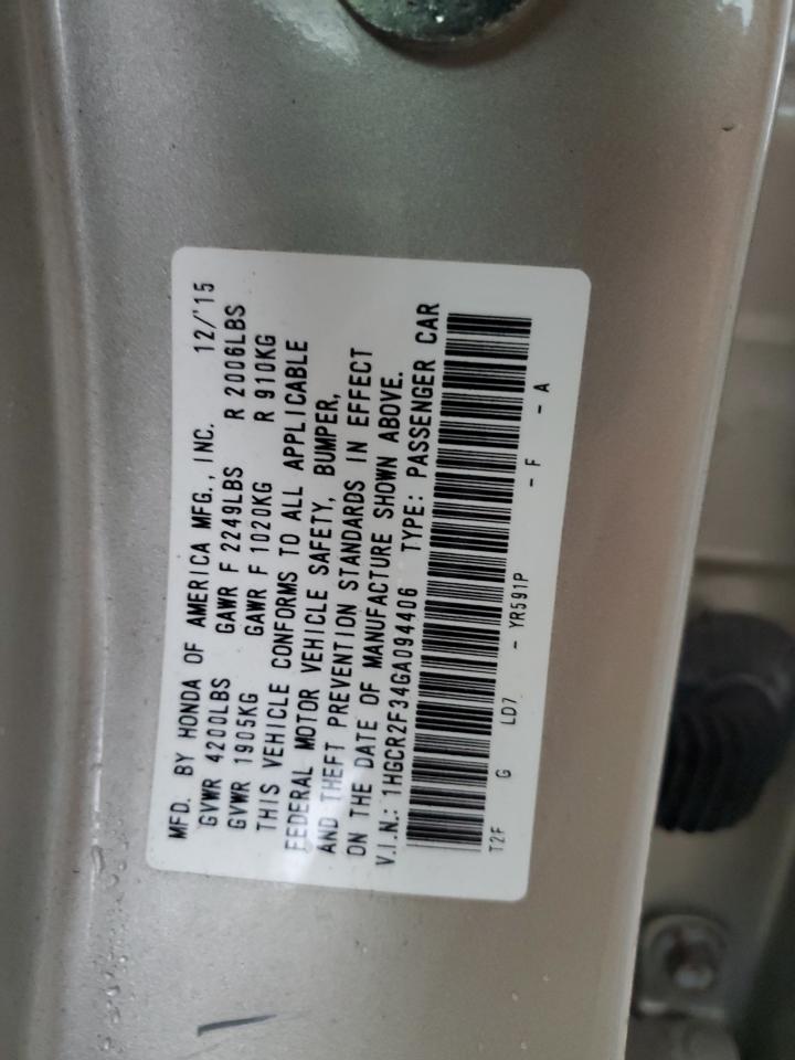 1HGCR2F34GA094406 2016 Honda Accord Lx