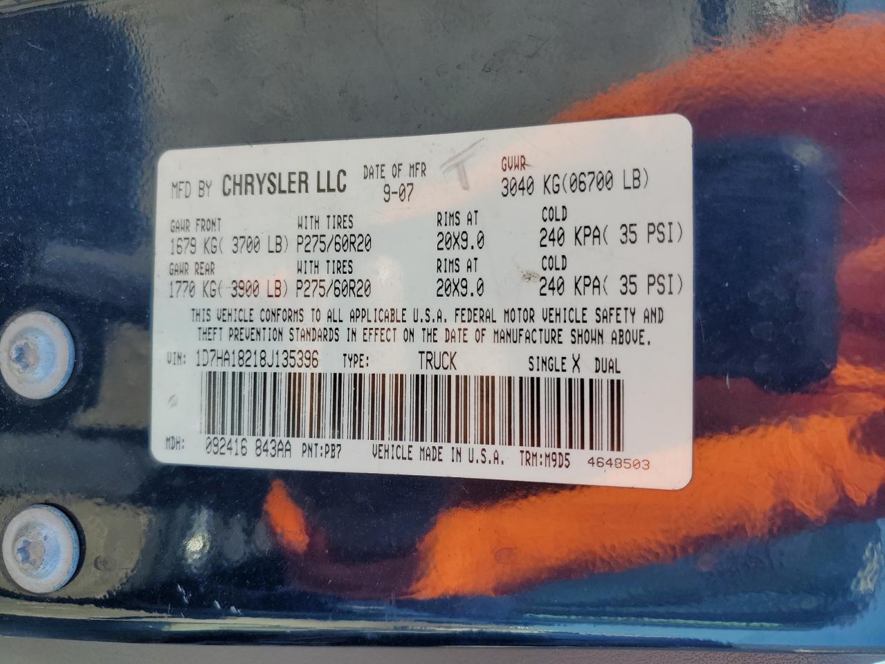 1D7HA18218J135396 2008 Dodge Ram 1500 St