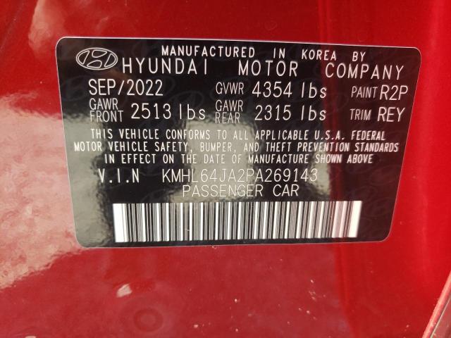 KMHL64JA2PA269143 Hyundai Sonata SEL 12