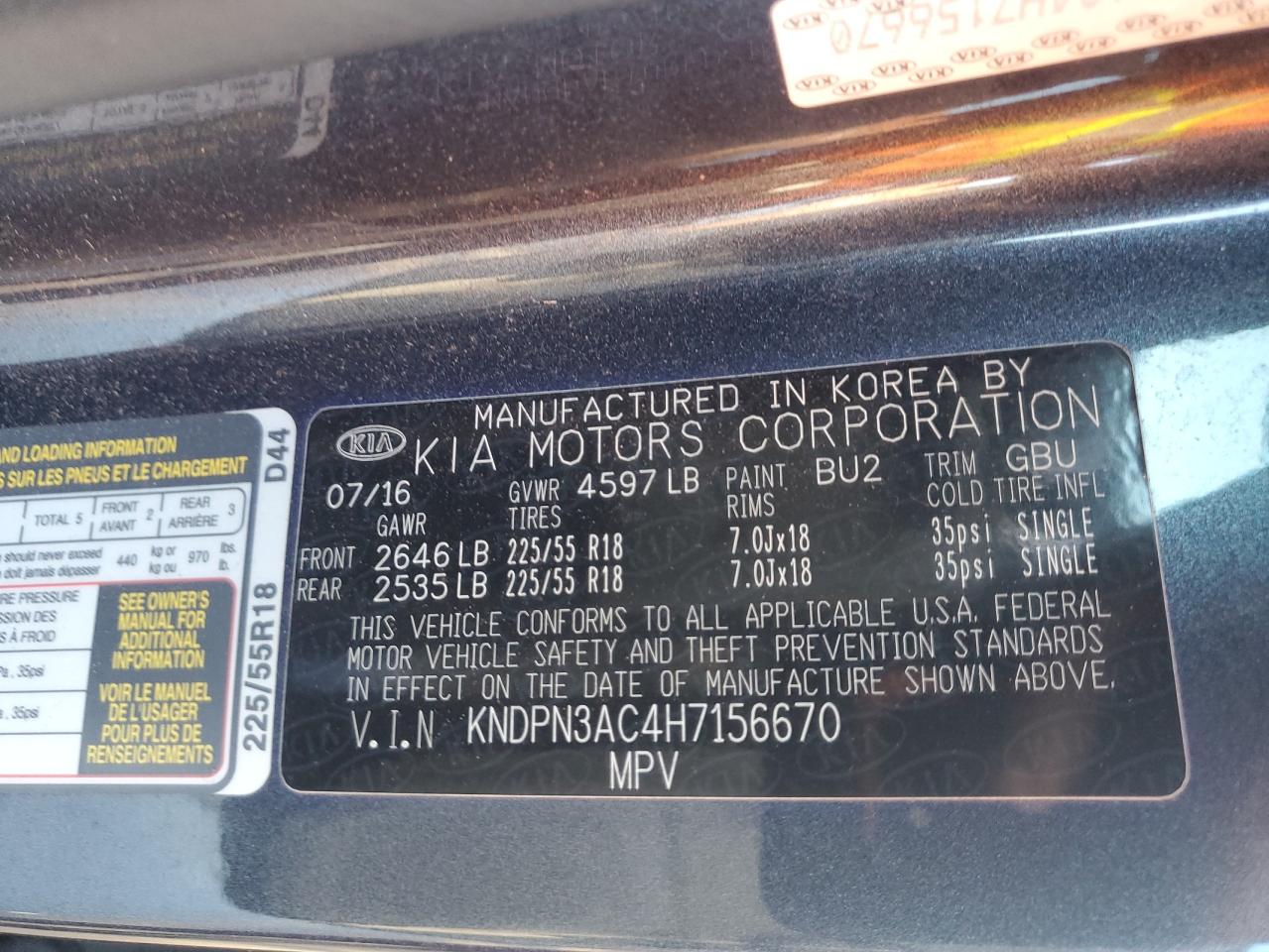 KNDPN3AC4H7156670 2017 KIA SPORTAGE - Image 15