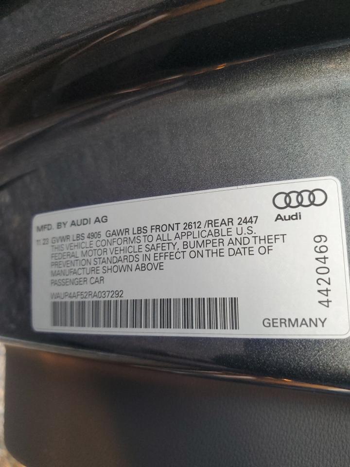 2024 Audi S5 Premium Plus VIN: WAUP4AF52RA037292 Lot: 77352414