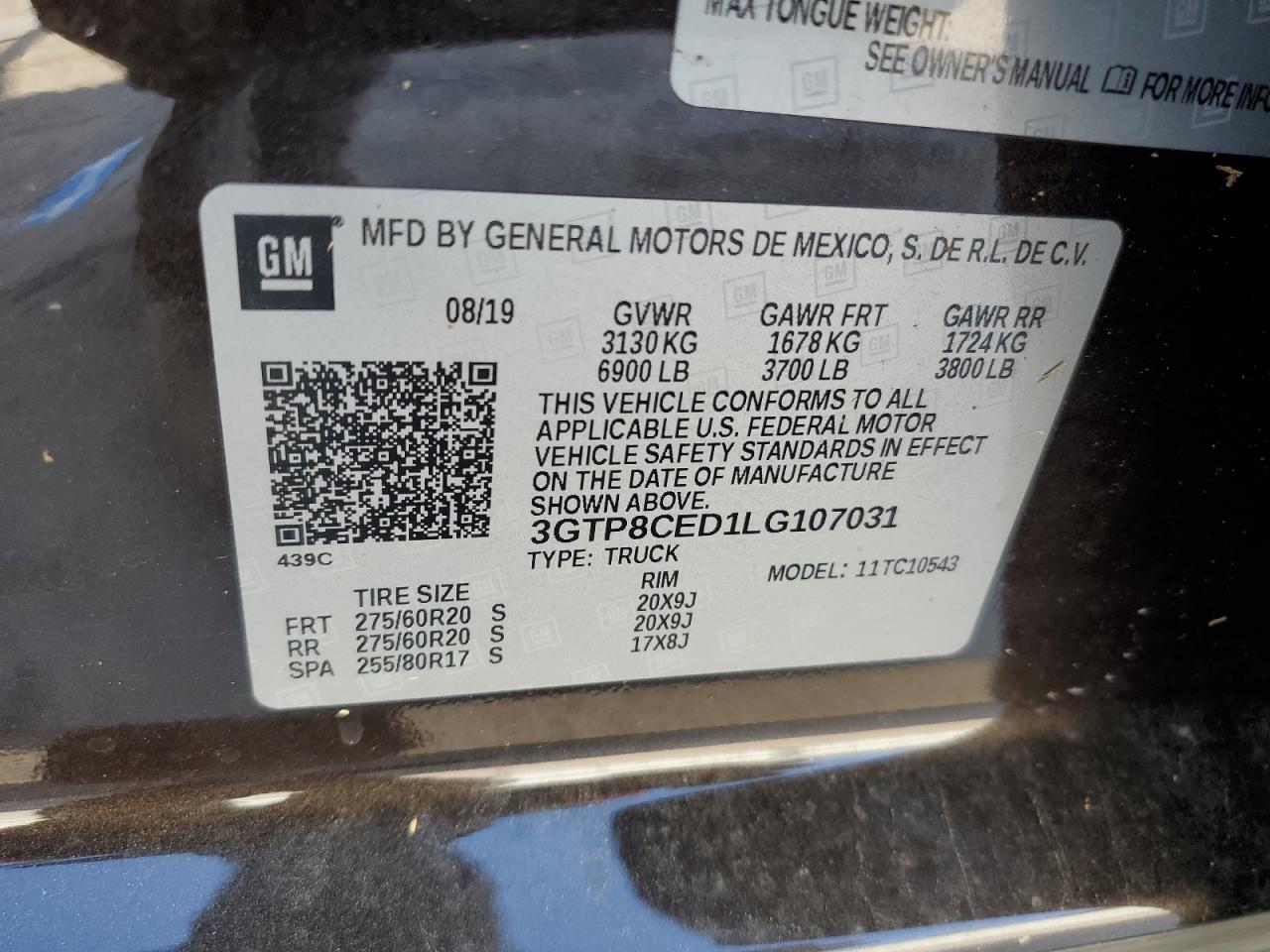 3GTP8CED1LG107031 2020 GMC Sierra C1500 Elevation