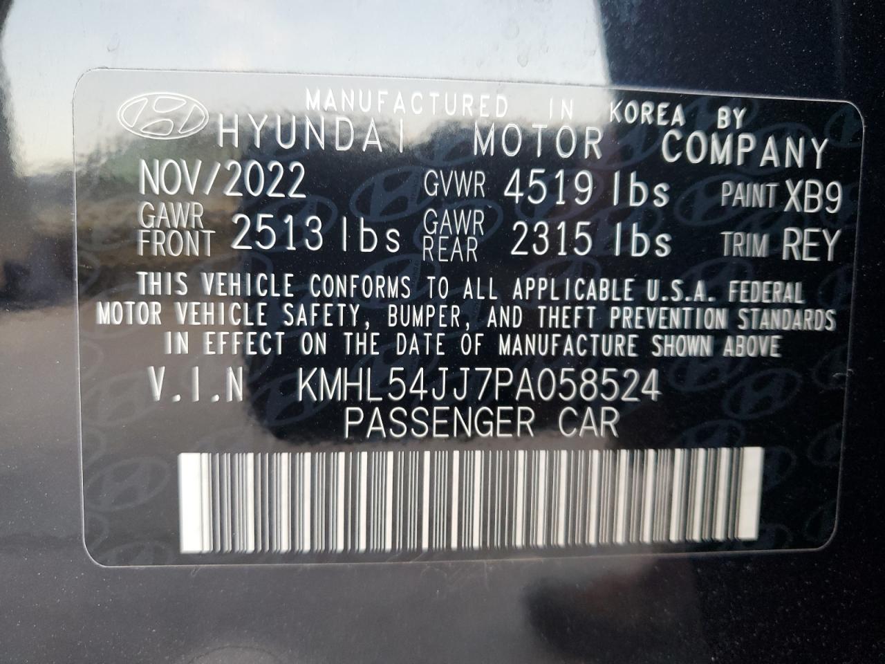 KMHL54JJ7PA058524 2023 Hyundai Sonata Hybrid