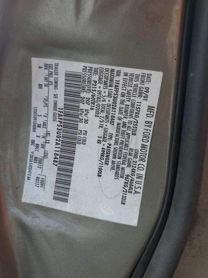 1FAFP53U02A118487 2002 Ford Taurus Se