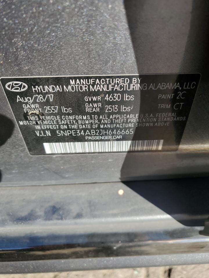 5NPE34AB2JH646665 2018 Hyundai Sonata Sport