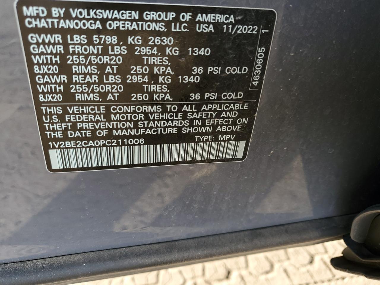 VIN 1V2BE2CA0PC211006 2023 VOLKSWAGEN ATLAS no.13