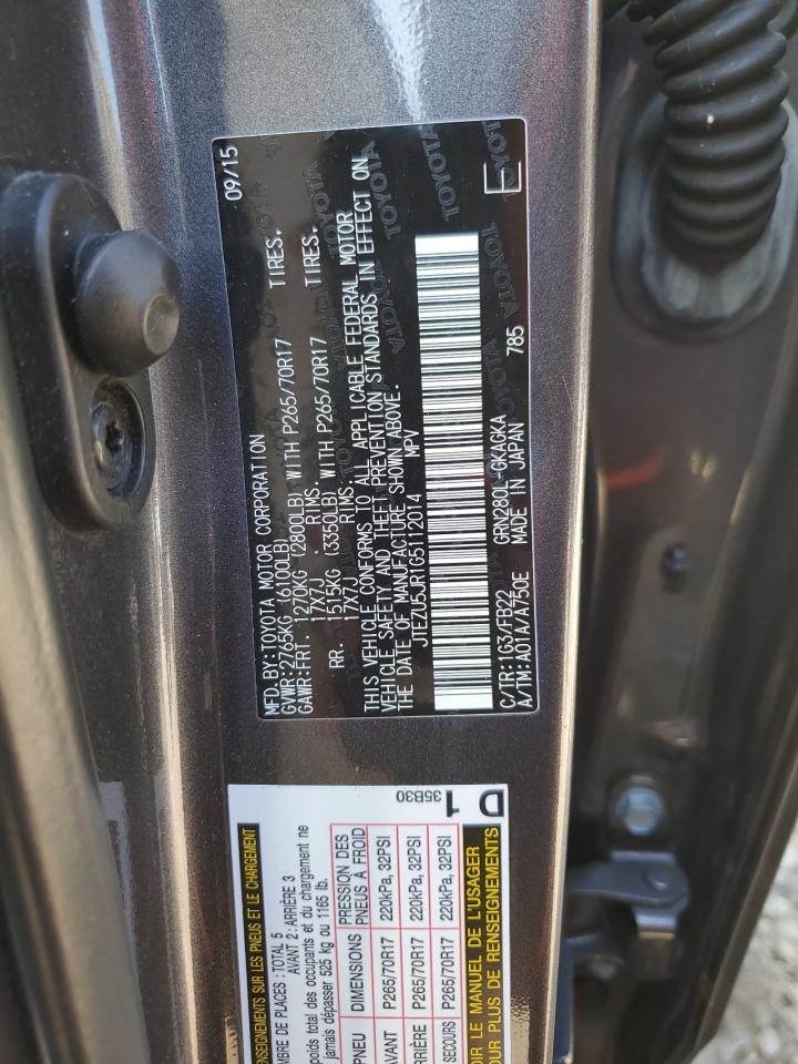 2016 Toyota 4Runner Sr5 VIN: JTEZU5JR1G5112014 Lot: 77393094