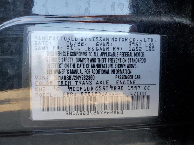 3N1AB8BV2NY282860 Nissan Sentra S 12