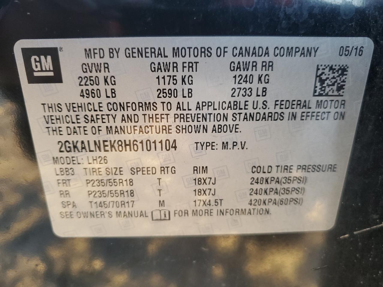 VIN 2GKALNEK8H6101104 2017 GMC TERRAIN no.13