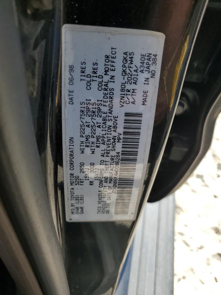 1998 Toyota 4Runner Sr5 VIN: JT3GN86R4W0086284 Lot: 77395564