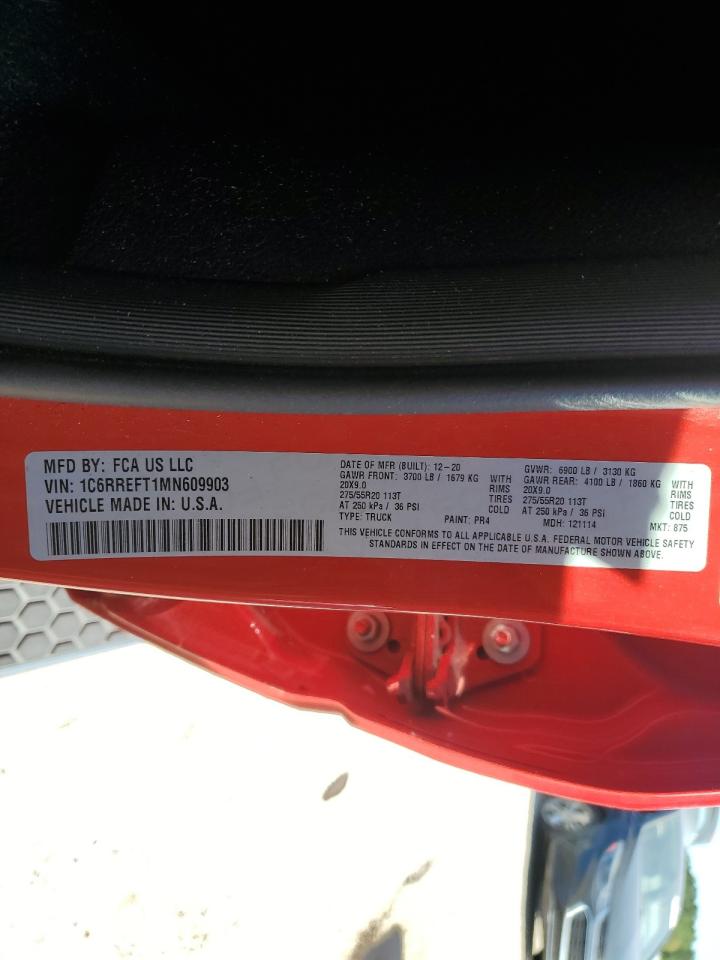 2021 Ram 1500 Big Horn/Lone Star VIN: 1C6RREFT1MN609903 Lot: 75685164