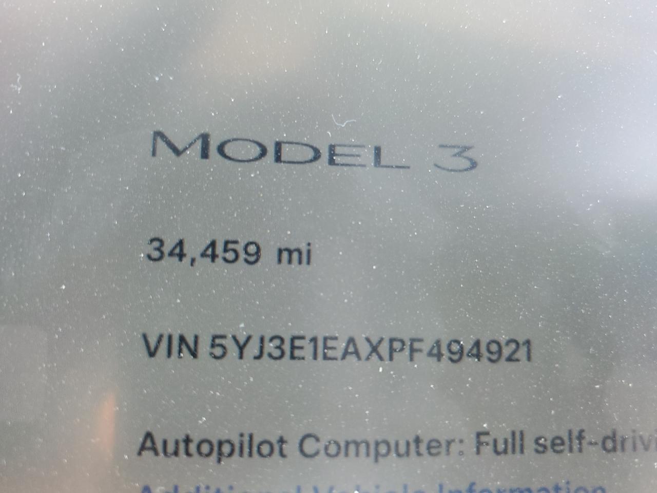 2023 Tesla Model 3 VIN: 5YJ3E1EAXPF494921 Lot: 77434814