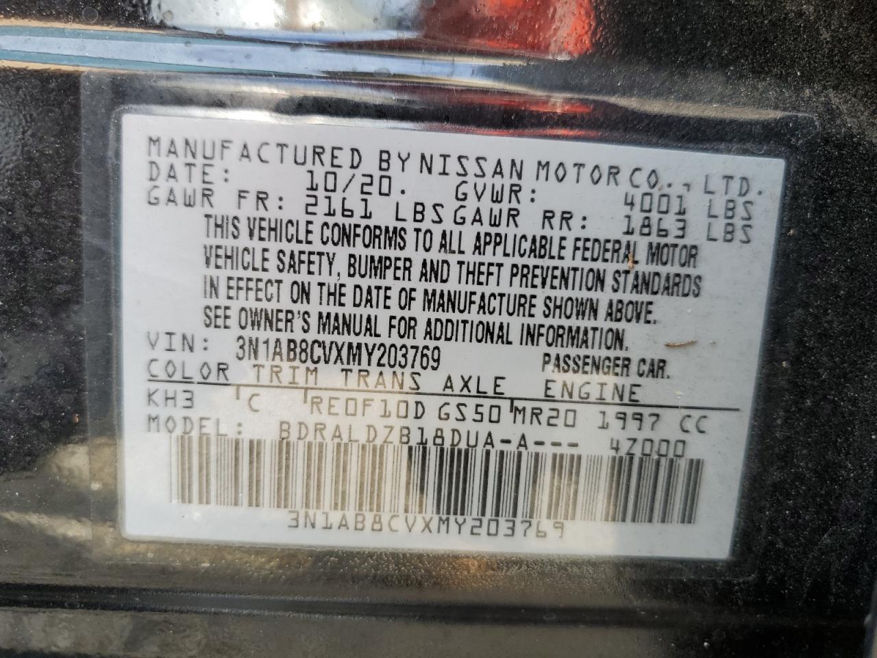 2021 Nissan Sentra Sv VIN: 3N1AB8CVXMY203769 Lot: 74292534