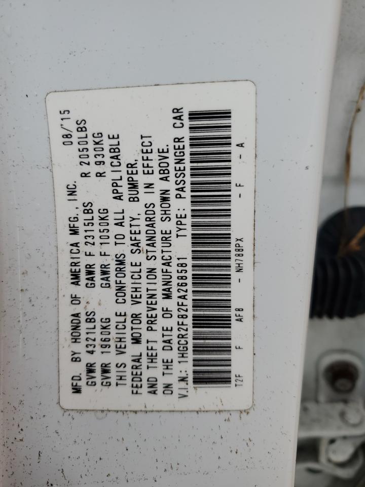 1HGCR2F82FA268581 2015 Honda Accord Exl