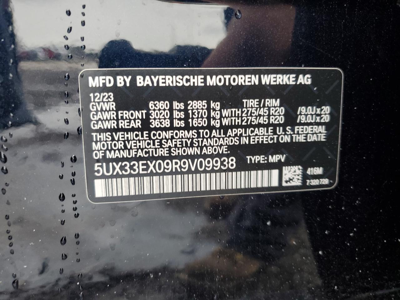 2024 BMW X6 xDrive40I VIN: 5UX33EX09R9V09938 Lot: 77013714